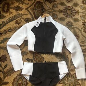 Free People x GIGI C Black and White Cropped Swim Set